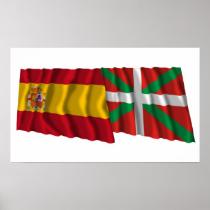Spanien und País Vasco (Euskadi-Baskisch) schwinge Poster