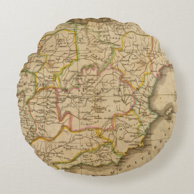 Spanien und Portugal 4 Rundes Kissen (Vorderseite)