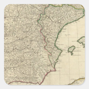 Spanien und Portugal Quadratischer Aufkleber