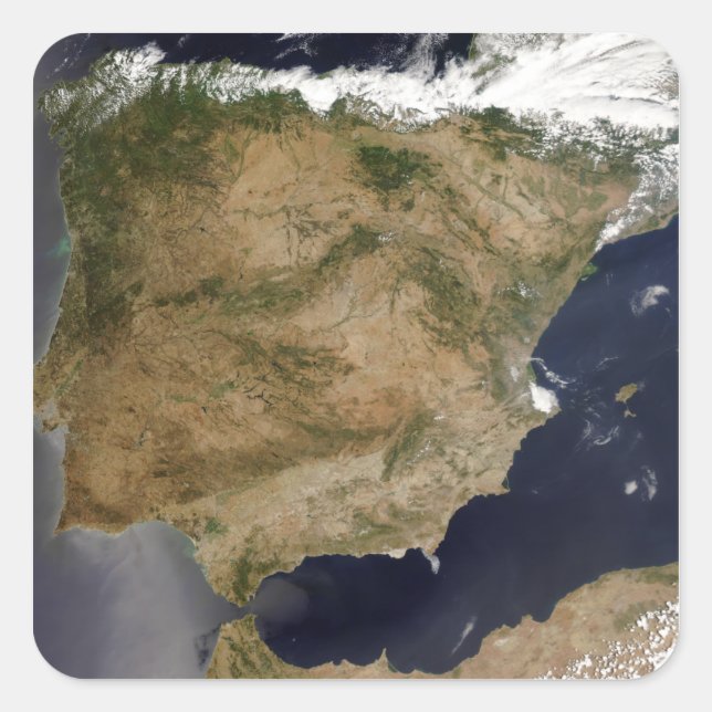 Spanien und Portugal Quadratischer Aufkleber (Vorderseite)