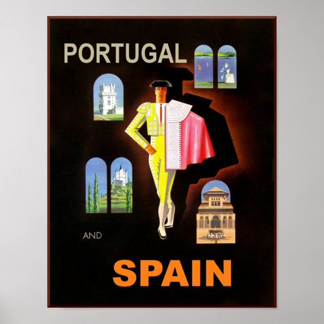 Spanien und Portugal reisen Poster. Poster (Vorne)