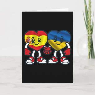 Spanien und Ukraine Herzen Freundschaft  Karte