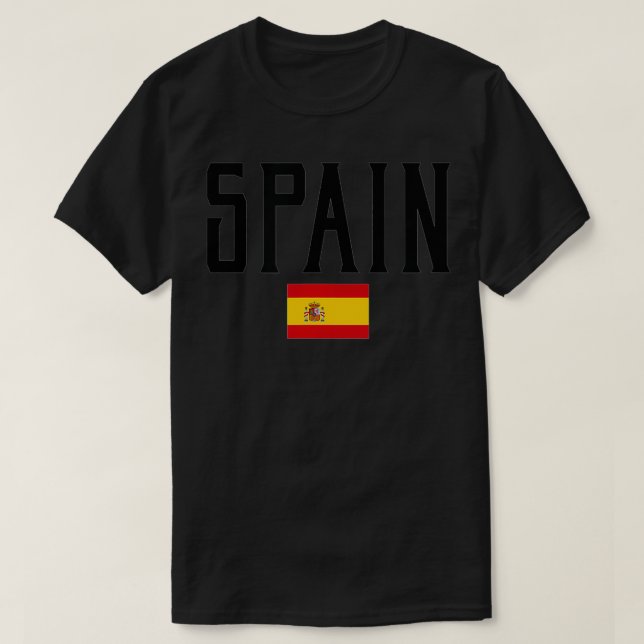 Spanien - Vintage schwarze Flagge T-Shirt (Design vorne)