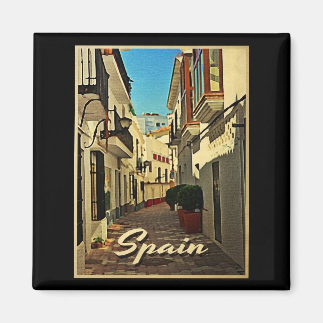 Spanien Vintage Travel Magnet (Vorne)