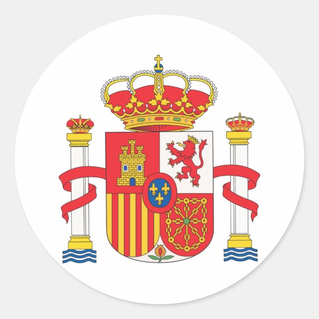 Spanien Wappen Runder Aufkleber (Vorderseite)