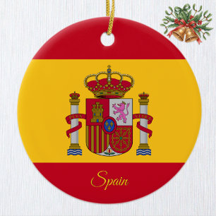 Spanien-Weihnachtsschmuck, Spanische Flagge Keramik Ornament