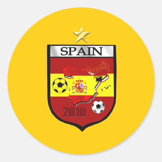 Spanien Weltmeister 1-Sterne-Abzeichen-Emblem Runder Aufkleber (Vorderseite)