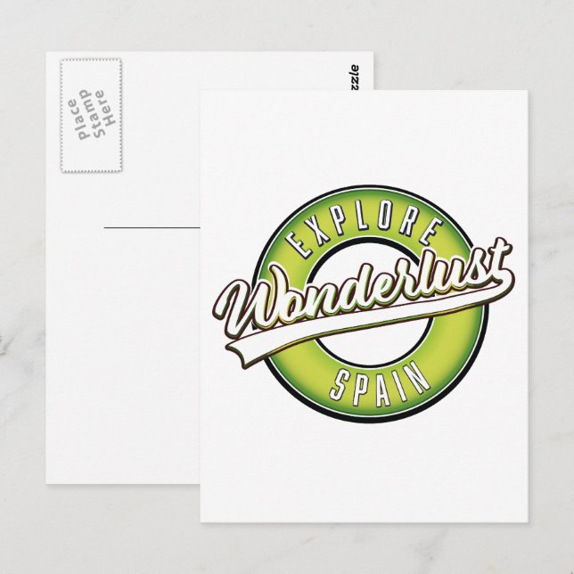 Spanien Wonderlust erkunden Postkarte (Vorne/Hinten)