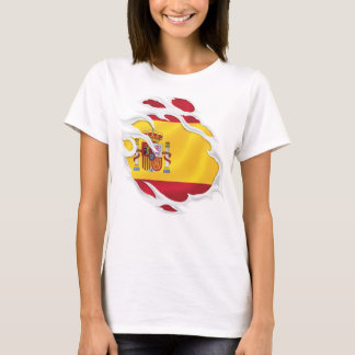 Spanien Zerrissene Flagge Klassischer Rund Sticker T-Shirt