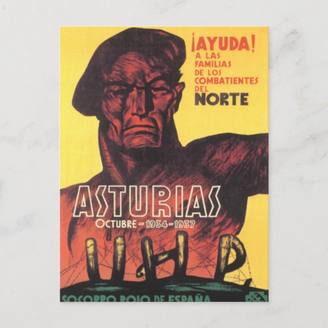 Spanien ziviler Krieg soccoro rojo de Espana 1936 Postkarte (Vorderseite)