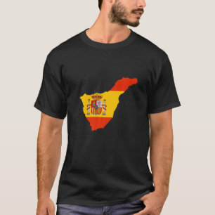 Spanienflagge auf der Kontur Teneriffa T-Shirt
