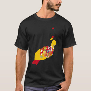 Spanienflagge auf Lanzarote Kontur Lanzarote T-Shirt