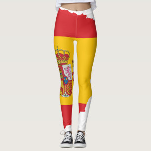 Spanienflagge innerhalb des Souvenir-Designs Karte Leggings