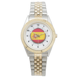 Spanienflagge - Zwei-Tonen-Armband-Uhr Armbanduhr