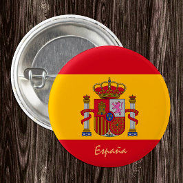 Spanienschaltfläche, patriotische spanische Flagge Button