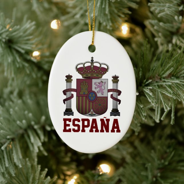SPANIENWappen Keramik Ornament (Baum)