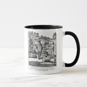 Spanier, der mit Eingeborenen von Patagonia Tasse