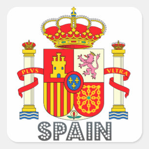 Spanier-Emblem Quadratischer Aufkleber