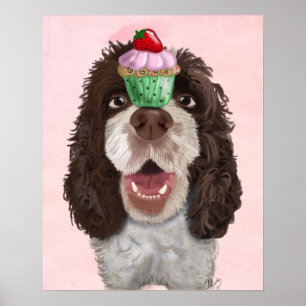 Spanier mit Cupcake Poster