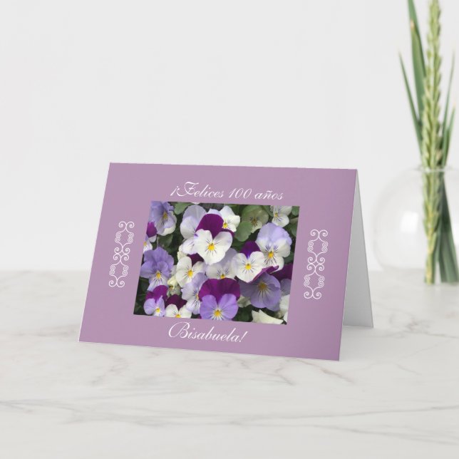 Spanisch: 100 anos/Geburtstag Cumpleanos Karte (Vorderseite)