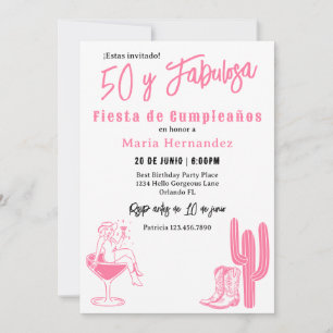 Spanisch 50 und Fabulös Western Fiesta 50. Geburts Einladung