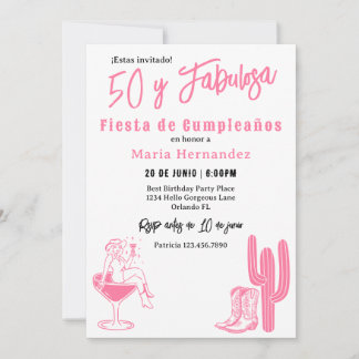 Spanisch 50 y Fabulosa Western Fiesta 50. Geburtst Einladung