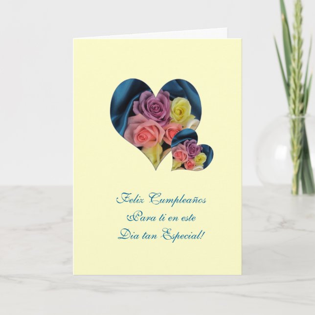 Spanisch: Alles Gute zum Geburtstag Feliz Karte (Vorderseite)