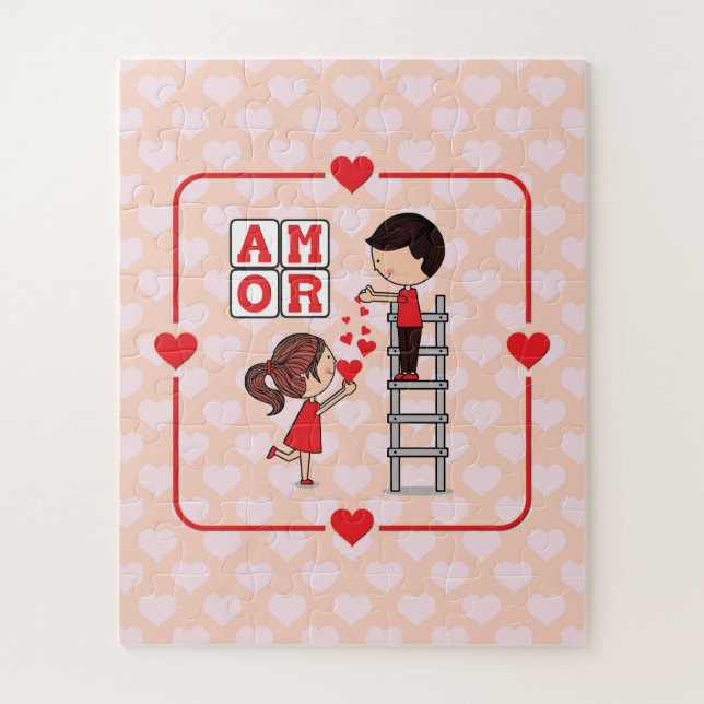Spanisch Amor Valentine Liebe Drop Hearts (Vertikal)