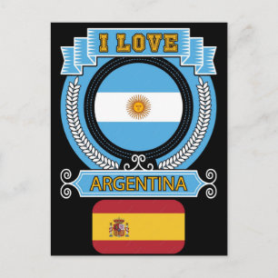Spanisch Argentinisch Halb Spanien Argentinien Esp Postkarte