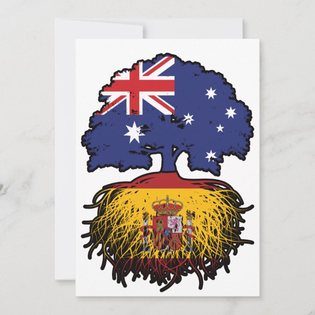 Spanisch Australien Treots Flag Einladung (Vorderseite)