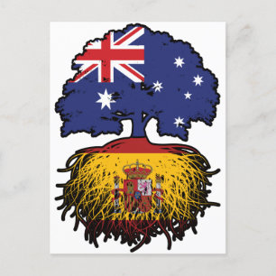 Spanisch Australien Treots Flag Postkarte