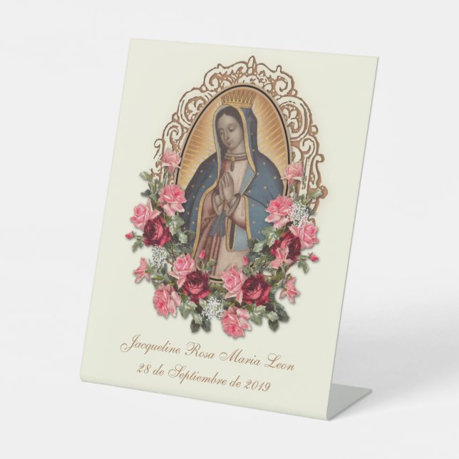 SPANISCH BAPTISM RECUERDO BAUTIZO RELIGIOUS PRAYER SOCKELSCHILD (Vorderseite)
