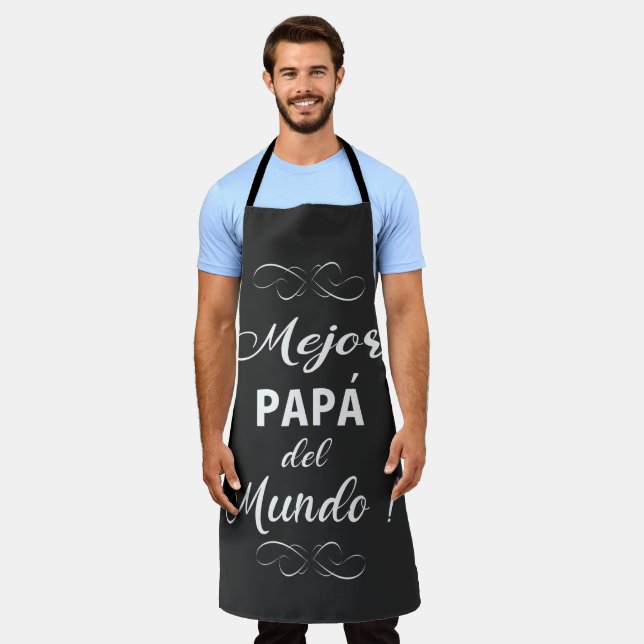 Spanisch Bester Vater in der Welt Logo-T - Shirt Schürze (Getragen)