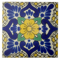 Spanisch Blue & Yellow Blume Keramik Foto Tile
