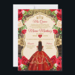 Spanisch Bright Red Floral Rustic Wood Quiñceanera Einladung<br><div class="desc">Spanisch hell Rote Flora Rustikales Holz Quiñceanera Einladung Mis Quince 15 Anos,  16. Geburtstag Schmetterling.</div>