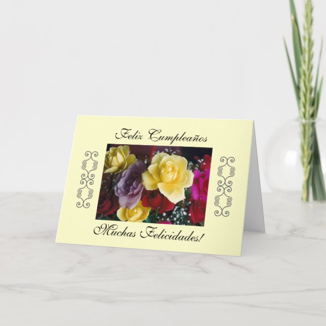 Spanisch: Cumpleaños/Geburtstag Karte (Vorderseite)