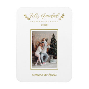 Spanisch einfache elegante schicke Weihnachtsfoto  Magnet