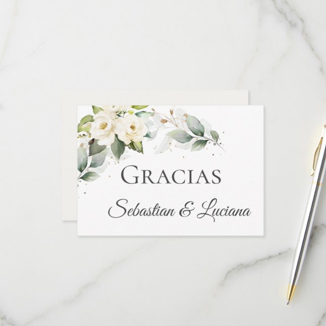 Spanisch Elegant Wedding Vielen Dank RSVP Karte (Vorderseite/Rückseite Beispiel)