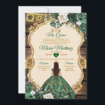 Spanisch Emerald Green Floral Wood Quiñceanera Einladung<br><div class="desc">Spanisch Emerald Green Floral Wood Quiñceanera Einladung Mis Quince 15 Anos,  16. Geburtstag Schmetterling.</div>