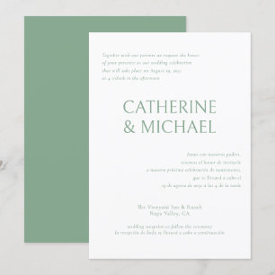 Spanisch Englisch Bilingual Elegante Classic Weddi Einladung