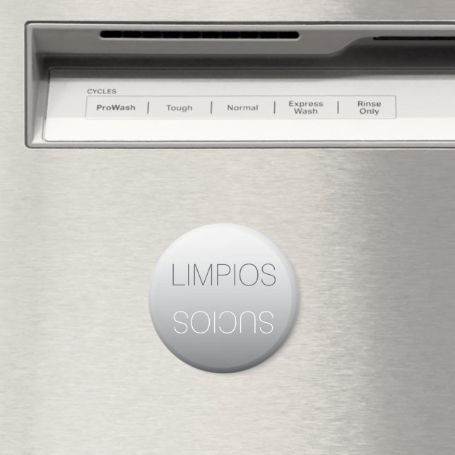 Spanisch Español Limpios Sucios Runde Geschirrspül Magnet (In Situ (Geschirrspüler))