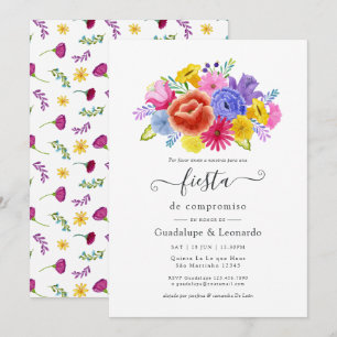 Spanisch-Fiesta-Engagement-Partei für Aquarellfarb Einladung