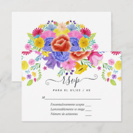 Spanisch Fiesta Quinceañera RSVP Karte