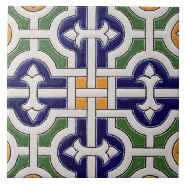 Spanisch geometrisch verzahnt fliese (Vorderseite)
