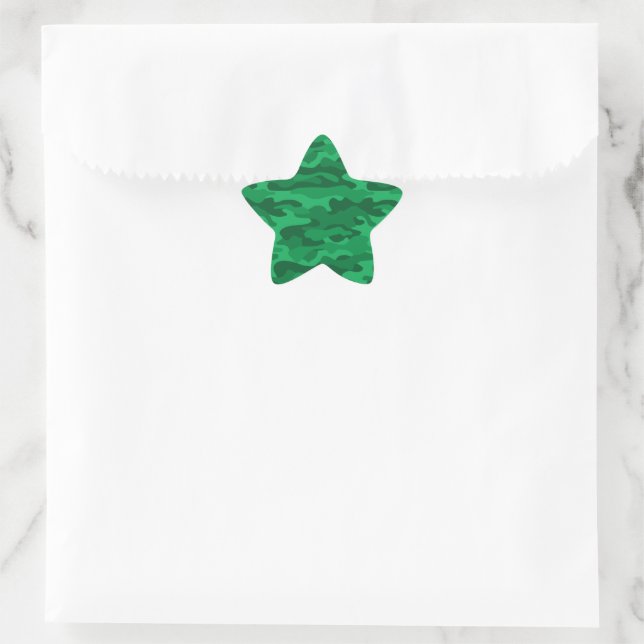 Spanisch-grüne Camouflage Stern-Aufkleber (Tasche)