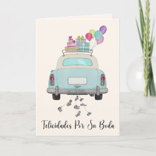 Spanisch Herzlichen Glückwunsch Hochzeitstag Blau Karte