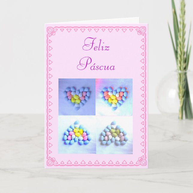 Spanisch: Huevos de Pascua/Ostereier Feiertagskarte (Vorderseite)