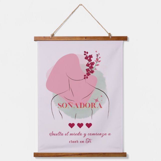 Spanisch | Inspirationsstichwechsel Wandteppich Mit Holzrahmen (Vorderseite)