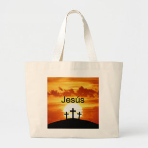 Spanisch Jesús Kalvarienberg-Sonnenaufgang Jumbo Stoffbeutel