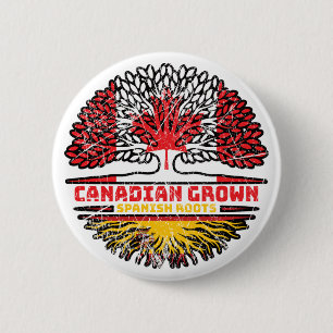 Spanisch Kanadisches Tree-Roots-Flag Button